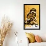 Quadro Decorativo Pássaro fundo Dourado- Modelo Big's