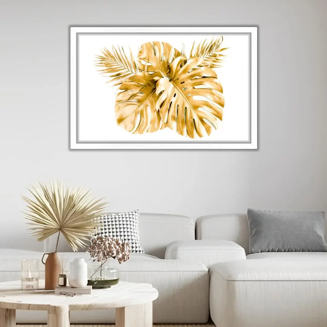 0492 Quadro Decorativo Plantas de Ouro - Modelo Big's - Imagem 1