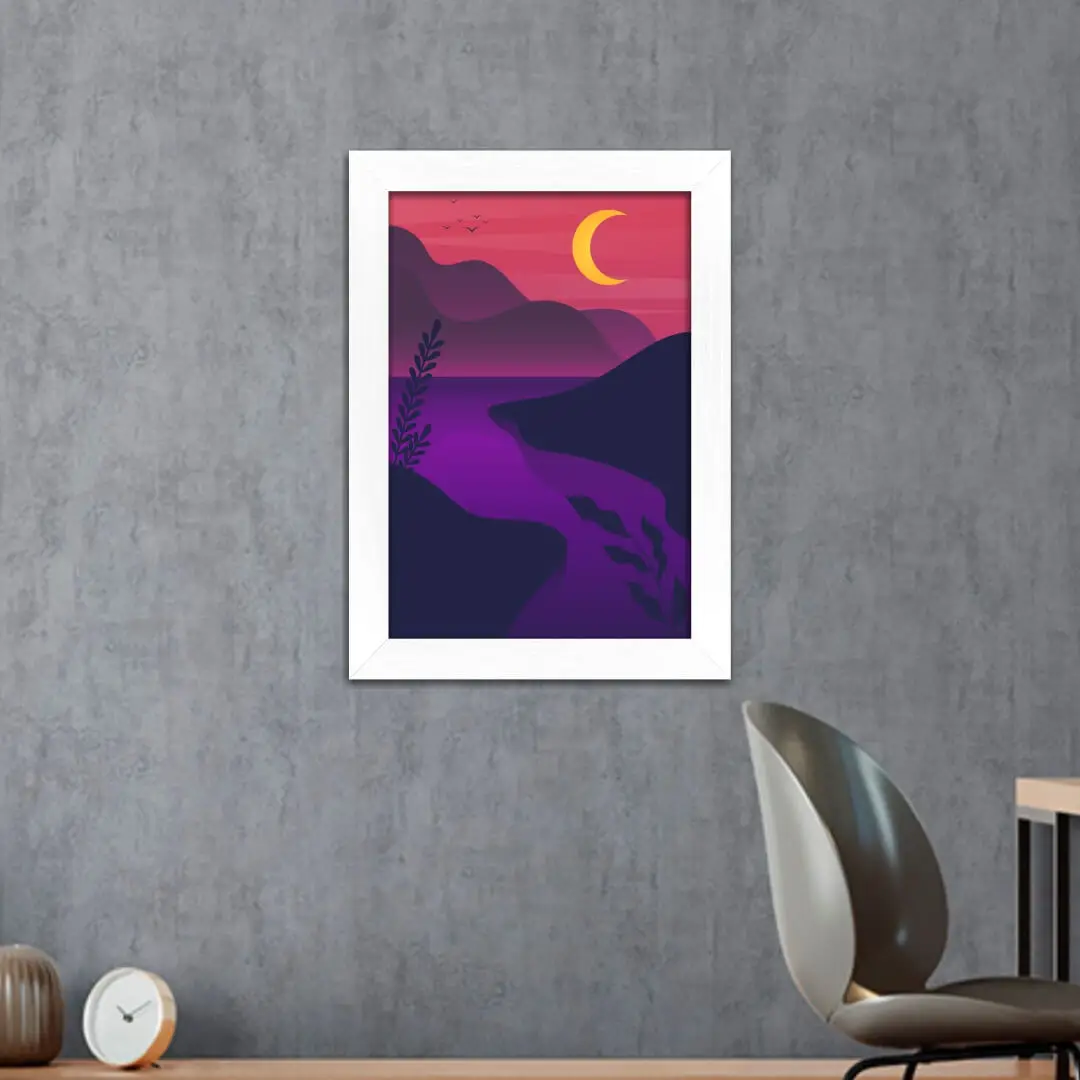 Quadro Decorativo Luar no Rio-Roxo - Imagem 2