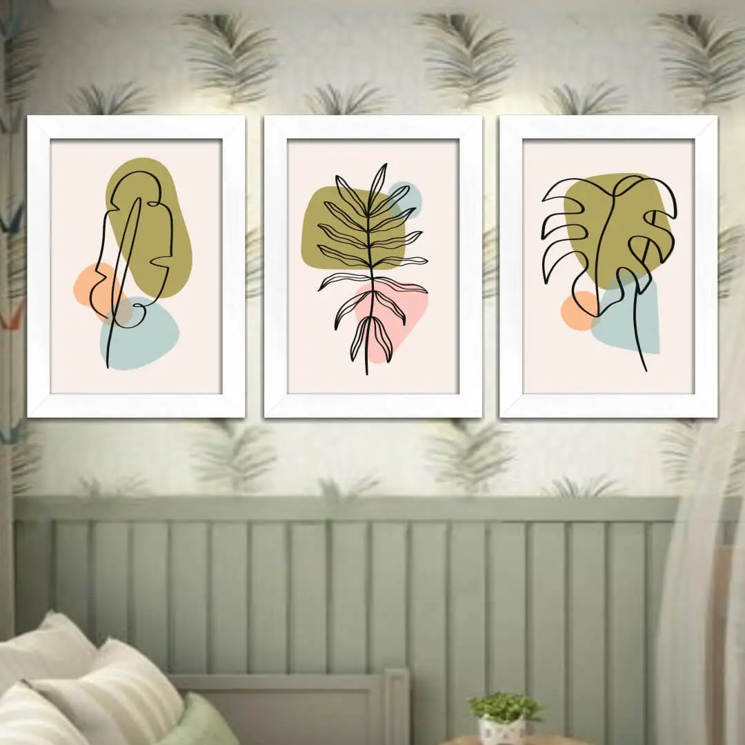 Kit 3 Quadros boho-Plantas-Verde - Imagem 2