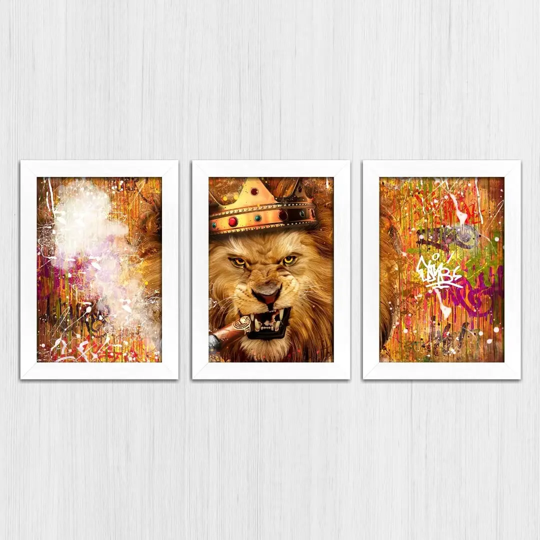 Kit 3 Quadros Leão-Charuto - Imagem 4