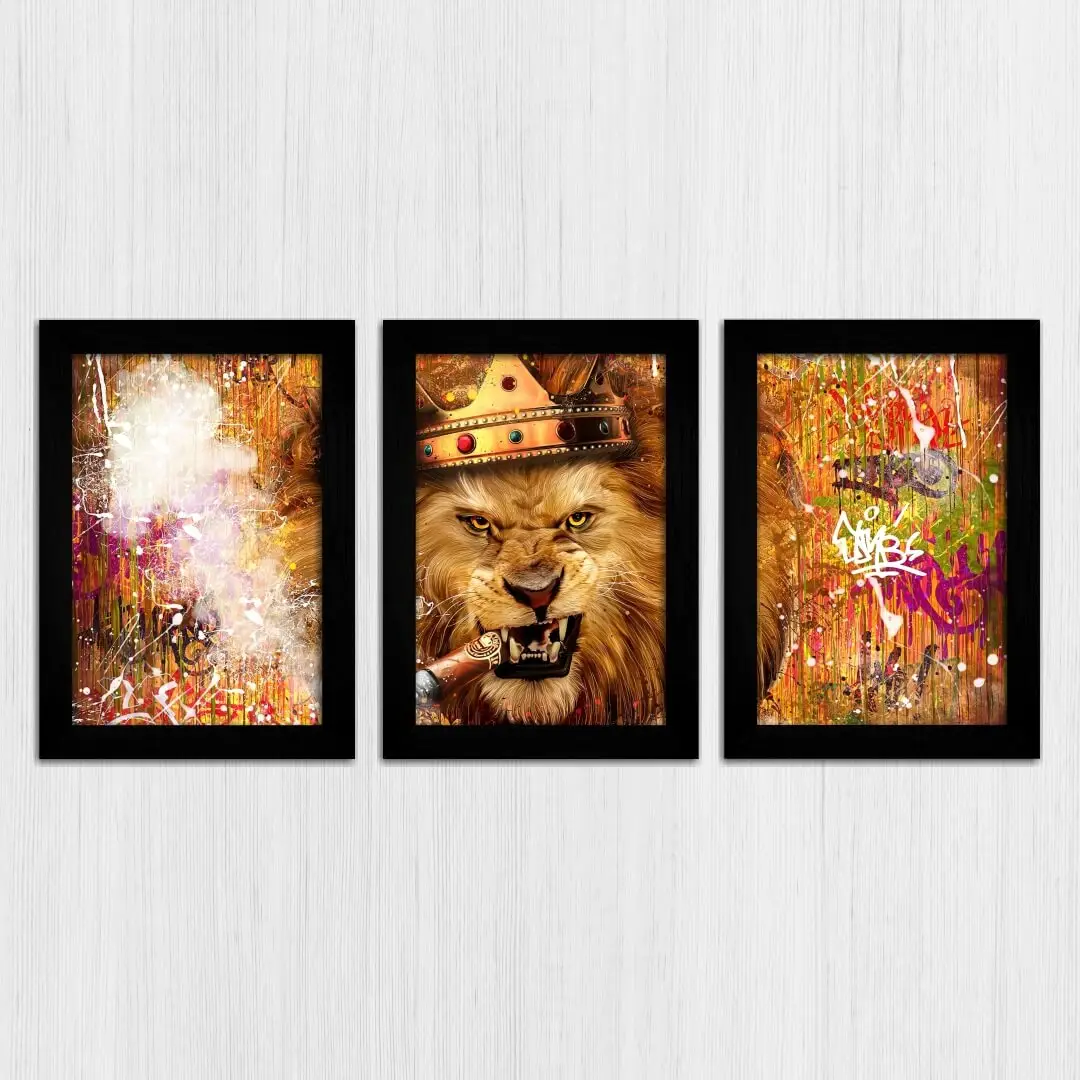 Kit 3 Quadros Leão-Charuto - Imagem 3
