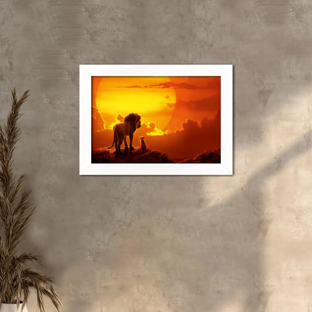 Quadro Decorativo Leão ao Por-do-Sol - Imagem 2