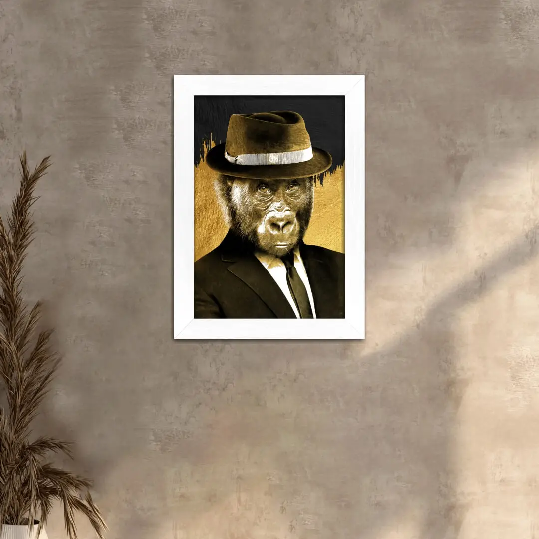 Quadro Decorativo Macaco de Terno - Imagem 2