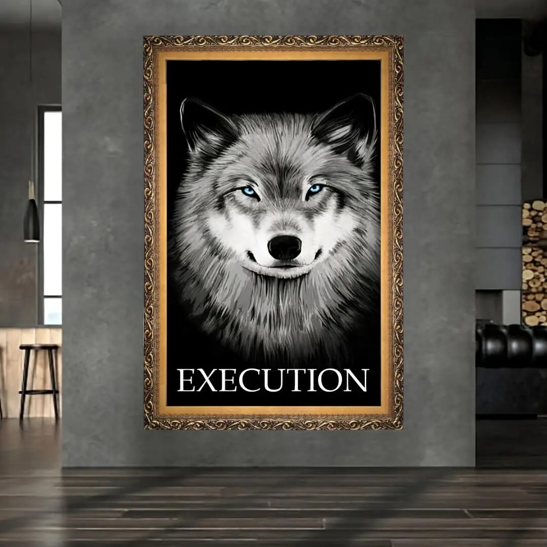 Quadro Decorativo Lobo Execution - Modelo Big's - Imagem 1