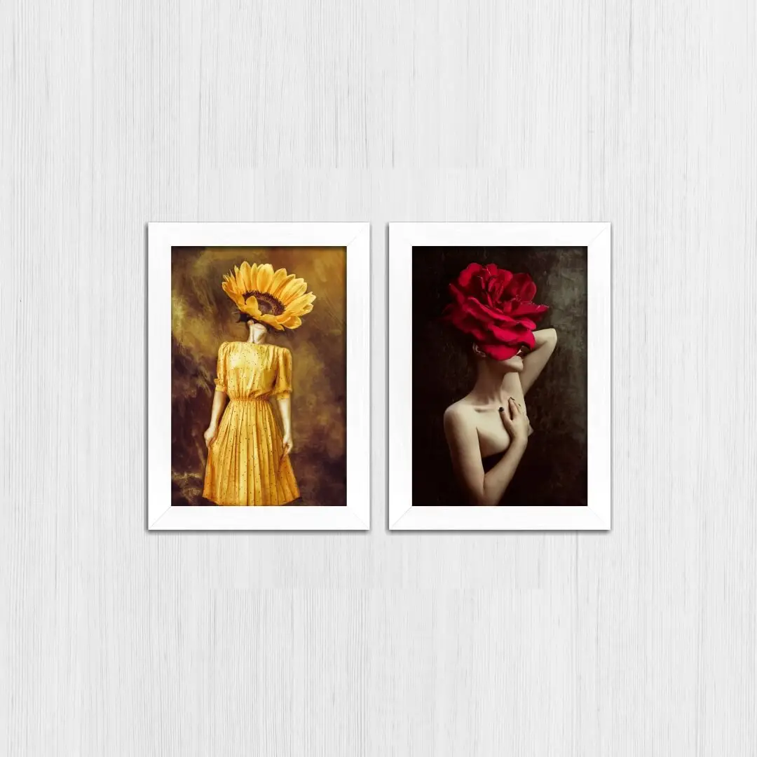 Kit 2 Quadros Mulheres-Floridas - Imagem 4