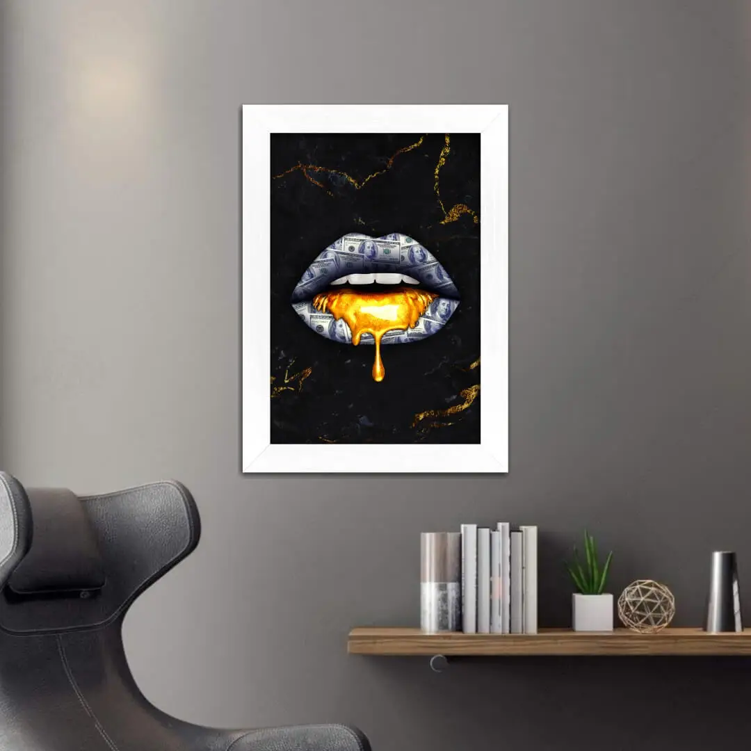 Quadro Decorativo Labios de Dinheiro - Imagem 2