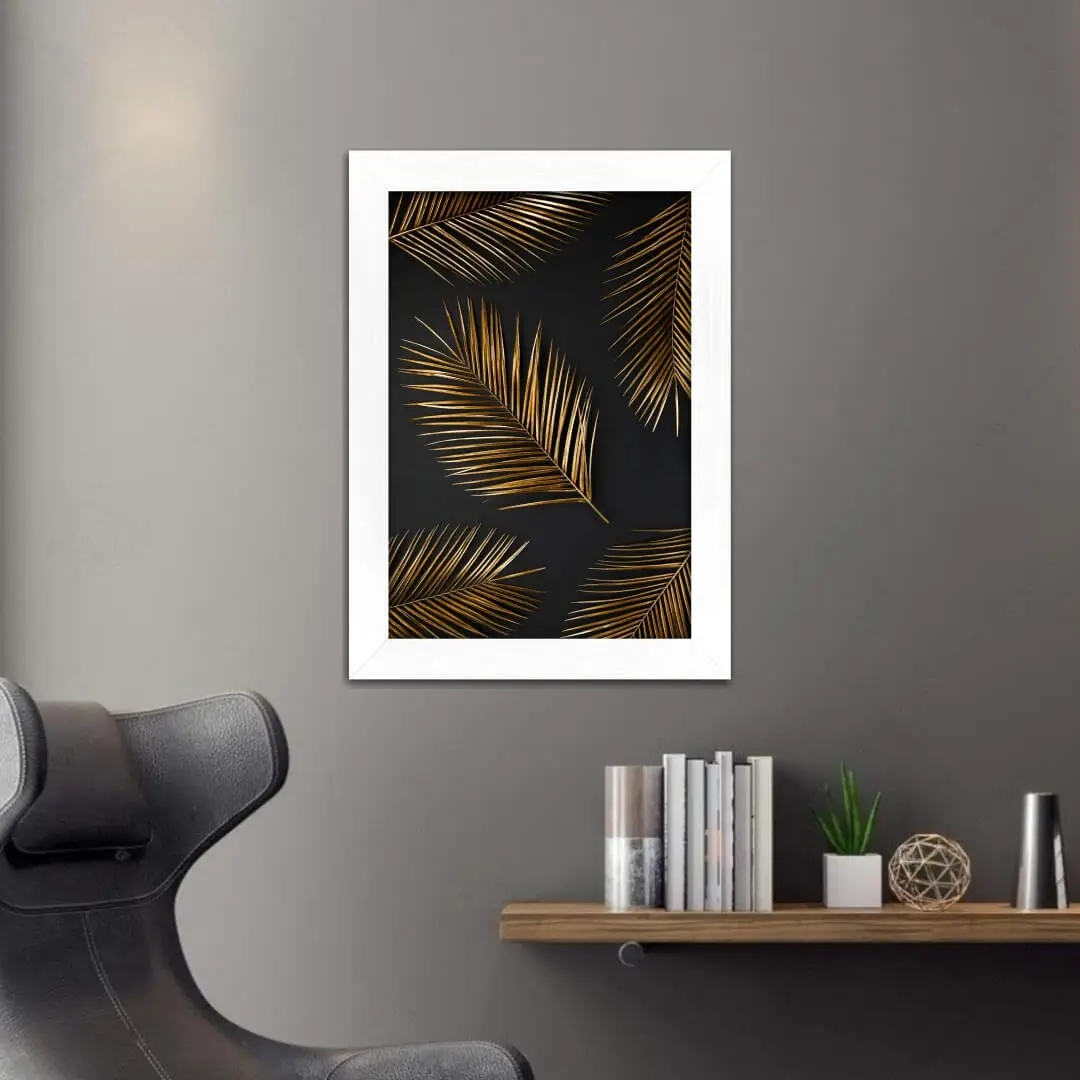 Quadro Decorativo Floral Ouro - Imagem 2