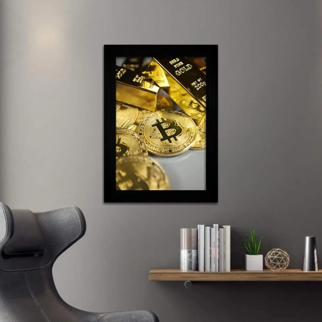 Quadro Decorativo CriptoMoedas - Moldura Preta - Quadro Decorativo CriptoMoedas - Moldura Preta -