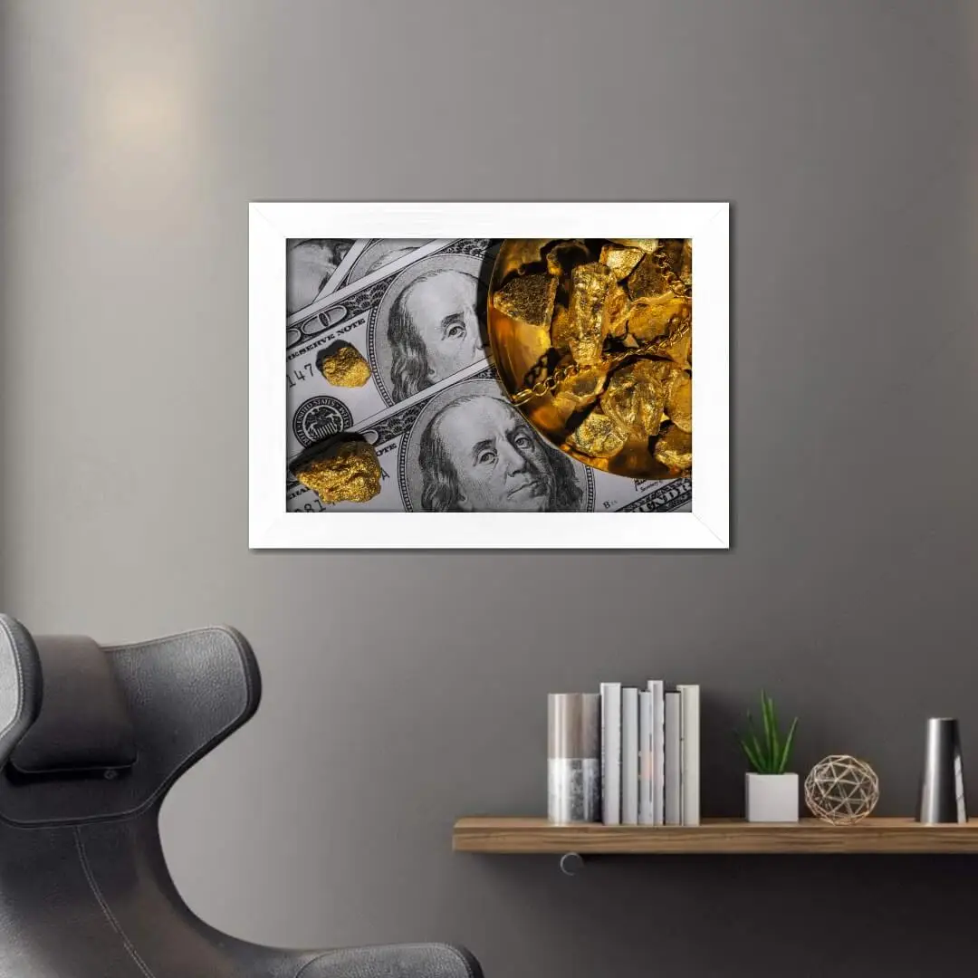 Quadro Decorativo Nota e Ouro - Imagem 2