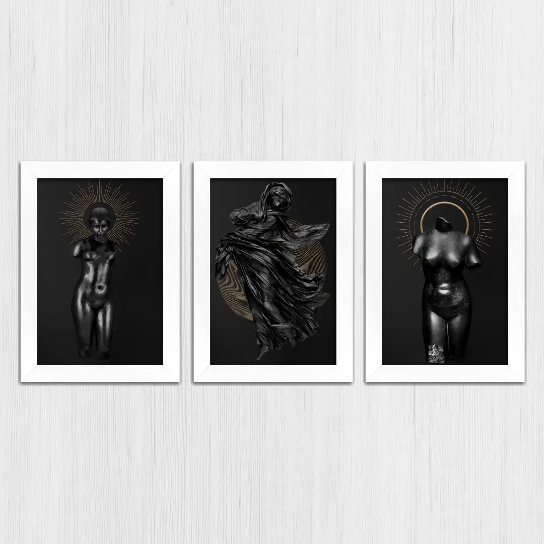 Kit 3 Quadros-Estatuas-Vintage - Imagem 4