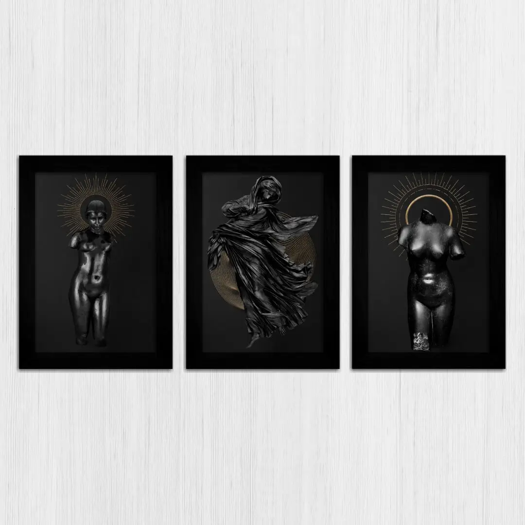 Kit 3 Quadros-Estatuas-Vintage - Imagem 3