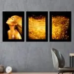 Kit 3 Quadros-Cabelo-de-ouro