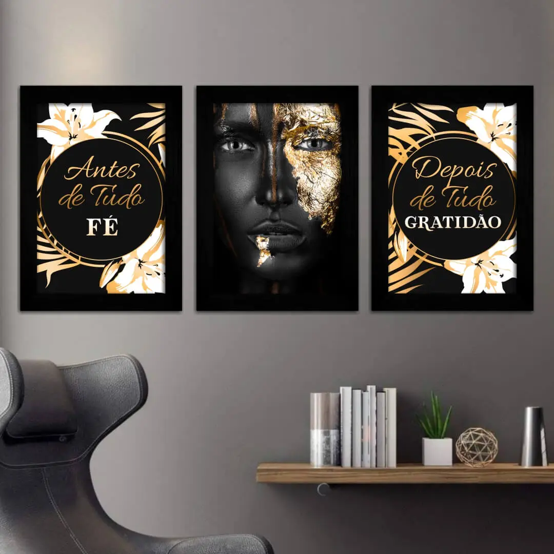 Kit 3 Quadros Antes de Tudo