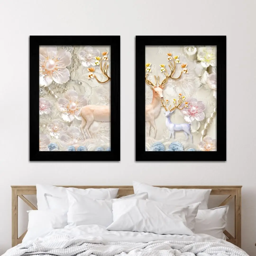 Kit-2-Quadros-Florais-Veado