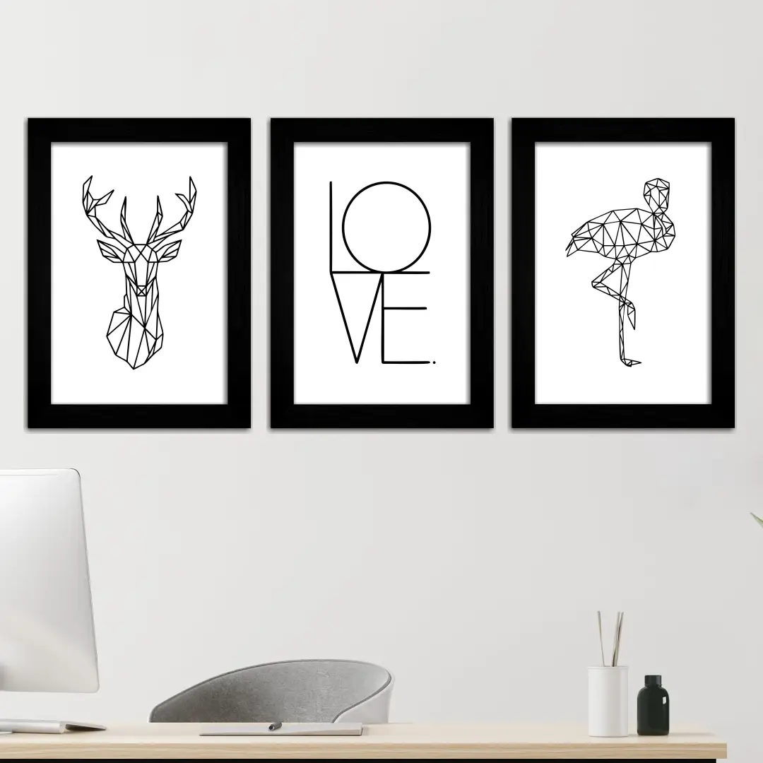 Kit 3-Quadros-Abstrato-Love