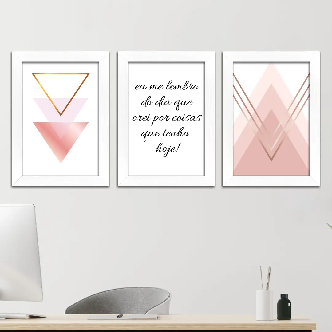 Kit 3 Quadros Abstrato Frase - Imagem 2