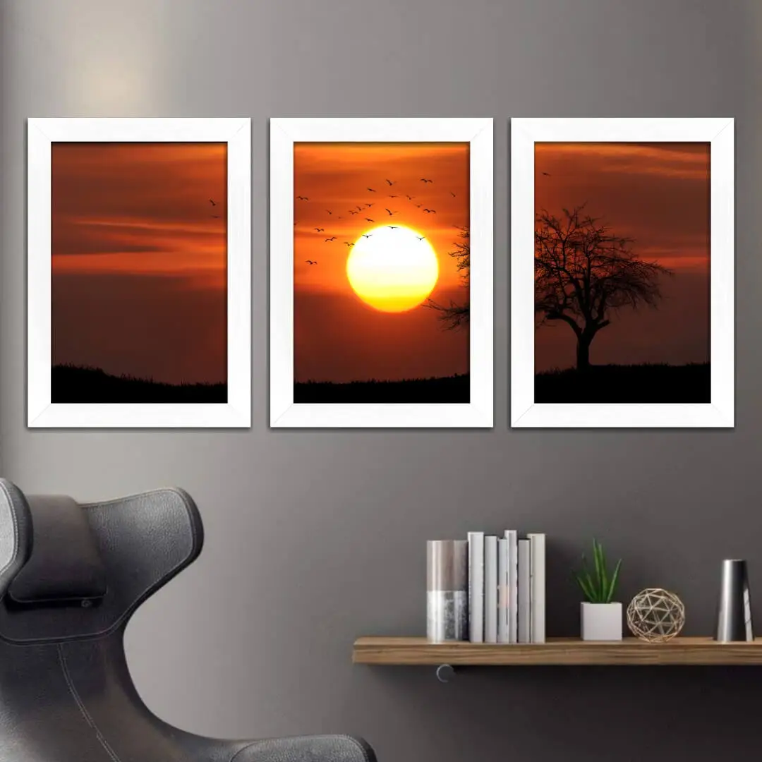 Kit 3 Quadros Por do Sol - Imagem 2