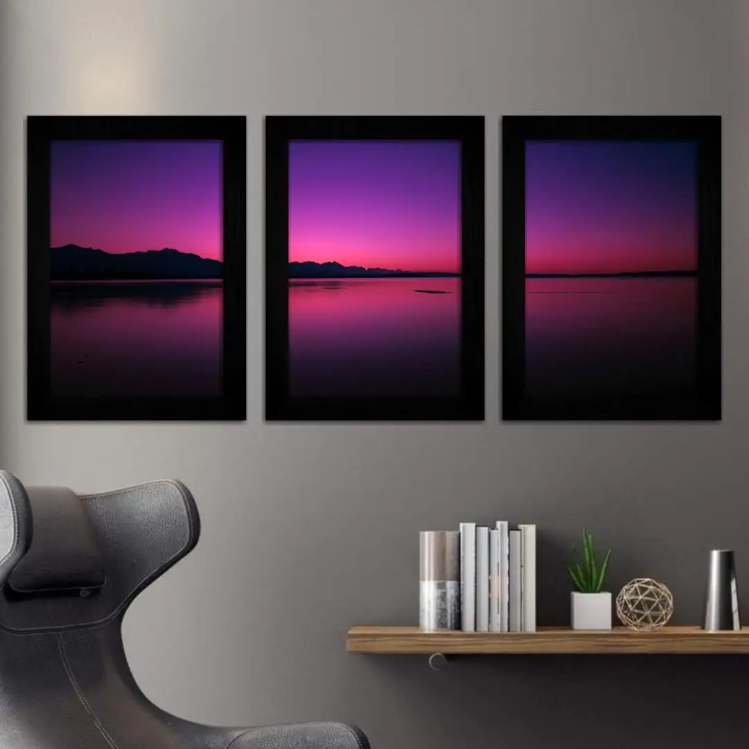 Kit-3-Quadros-Por-do-Sol-Roxo
