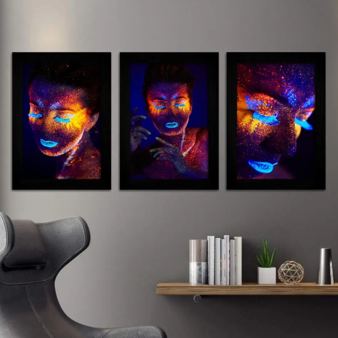 1079 Kit-3-Quadros-Mulher-Colorida