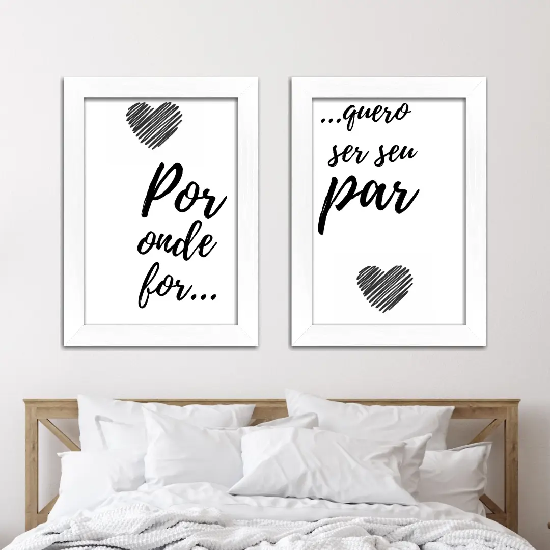 Kit 2 Quadros Quero ser seu Par - Imagem 2