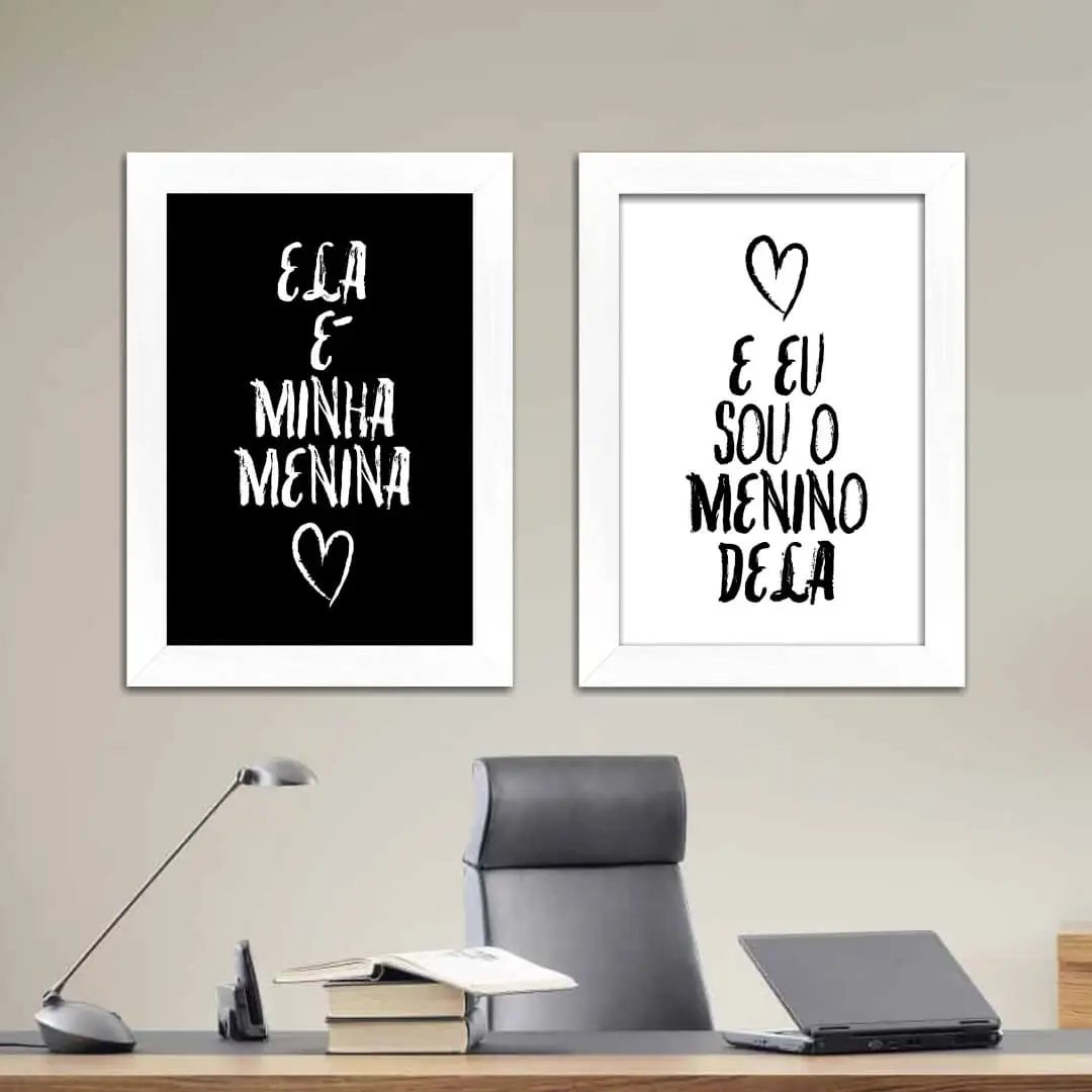 Kit 2 Quadros Frase-Ele-Dela - Imagem 2