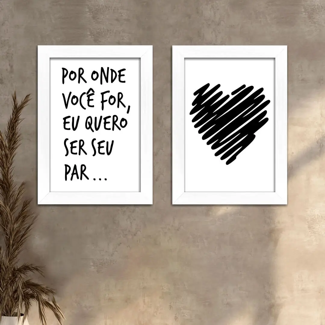 Kit 2 Quadros Frase-Par-Coração - Imagem 2