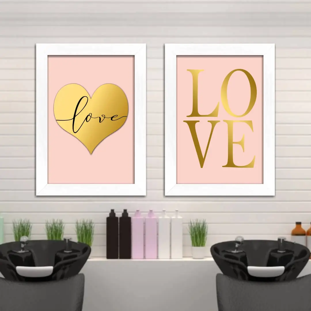 Kit 2 Quadros Frase-Amor-Love - Imagem 2