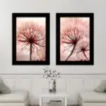 Kit 2 Quadros Dente-de-Leão - Moldura Preta -