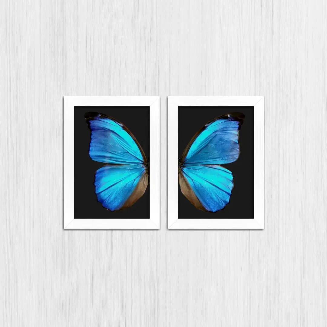 Kit 2 Quadros Borboleta-Azul-Asas - Imagem 4