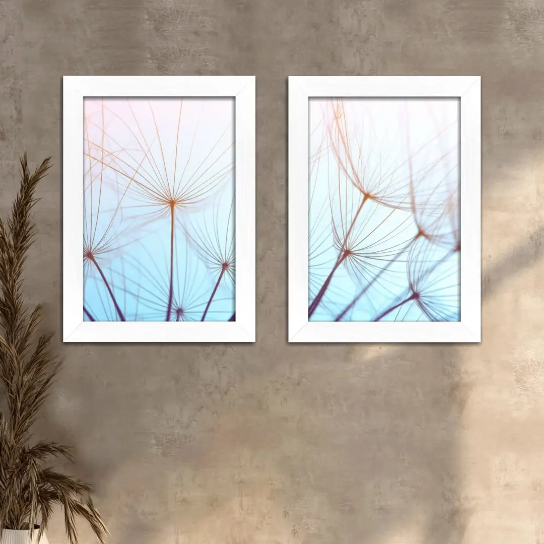 Kit 2 Quadros Dente-de-Leão-Azul - Imagem 2