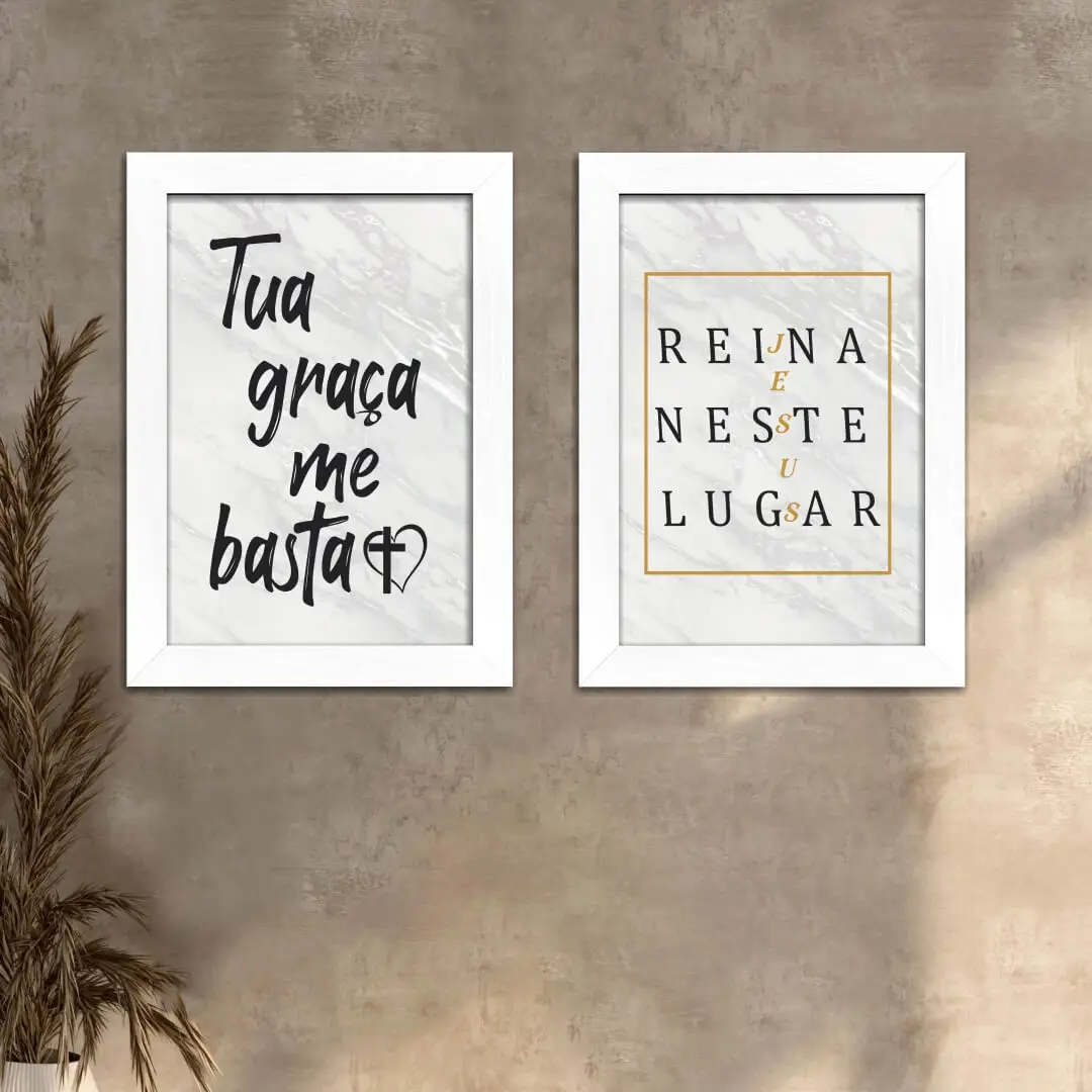 Kit 2 Quadros Tua-Graça-me-basta - Imagem 2