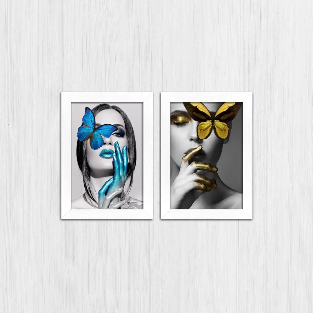 Kit 2 Quadros Mulheres-e-Borboletas - Imagem 4