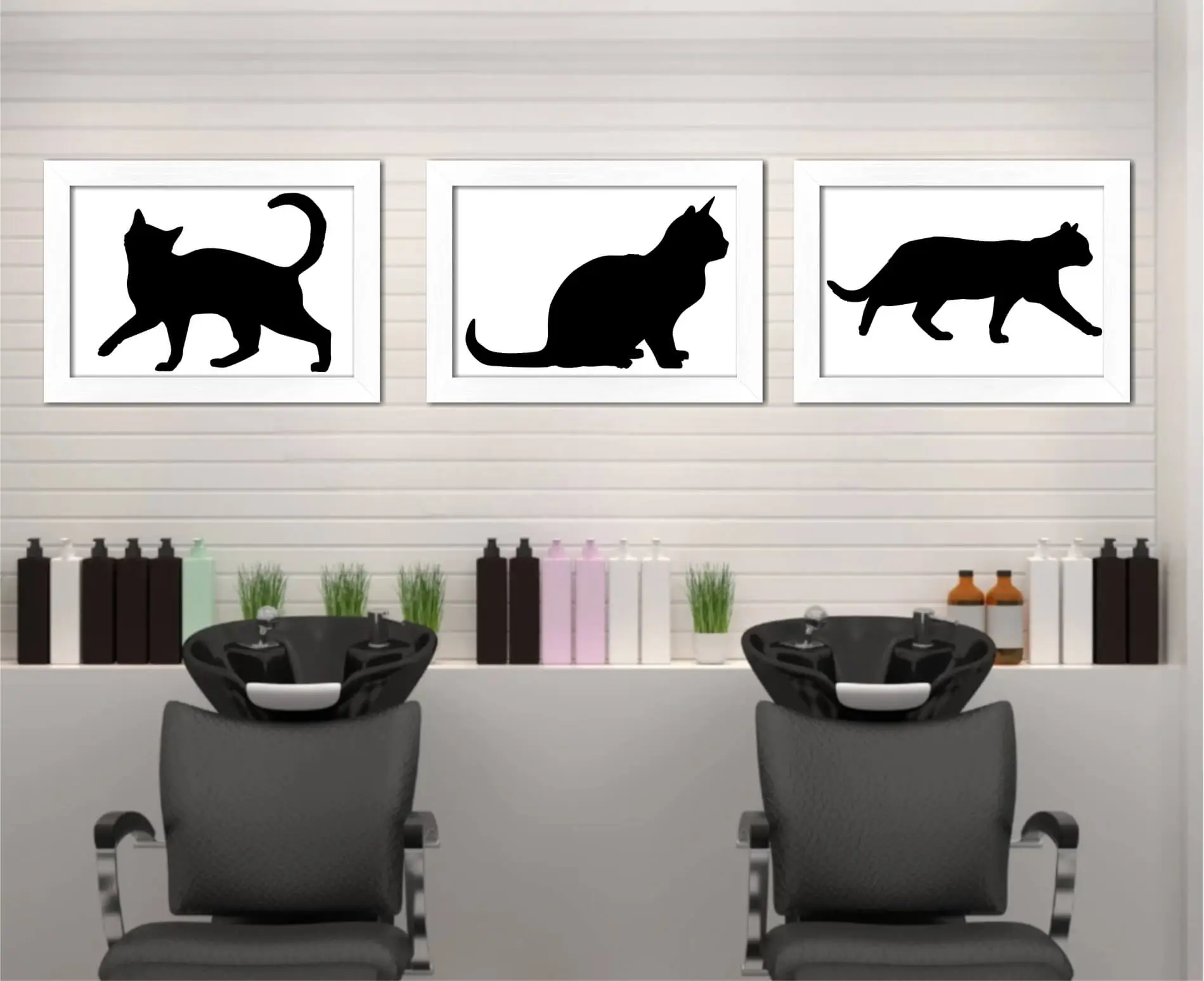 Kit 3 Quadros Horizontal Gatos - Imagem 2