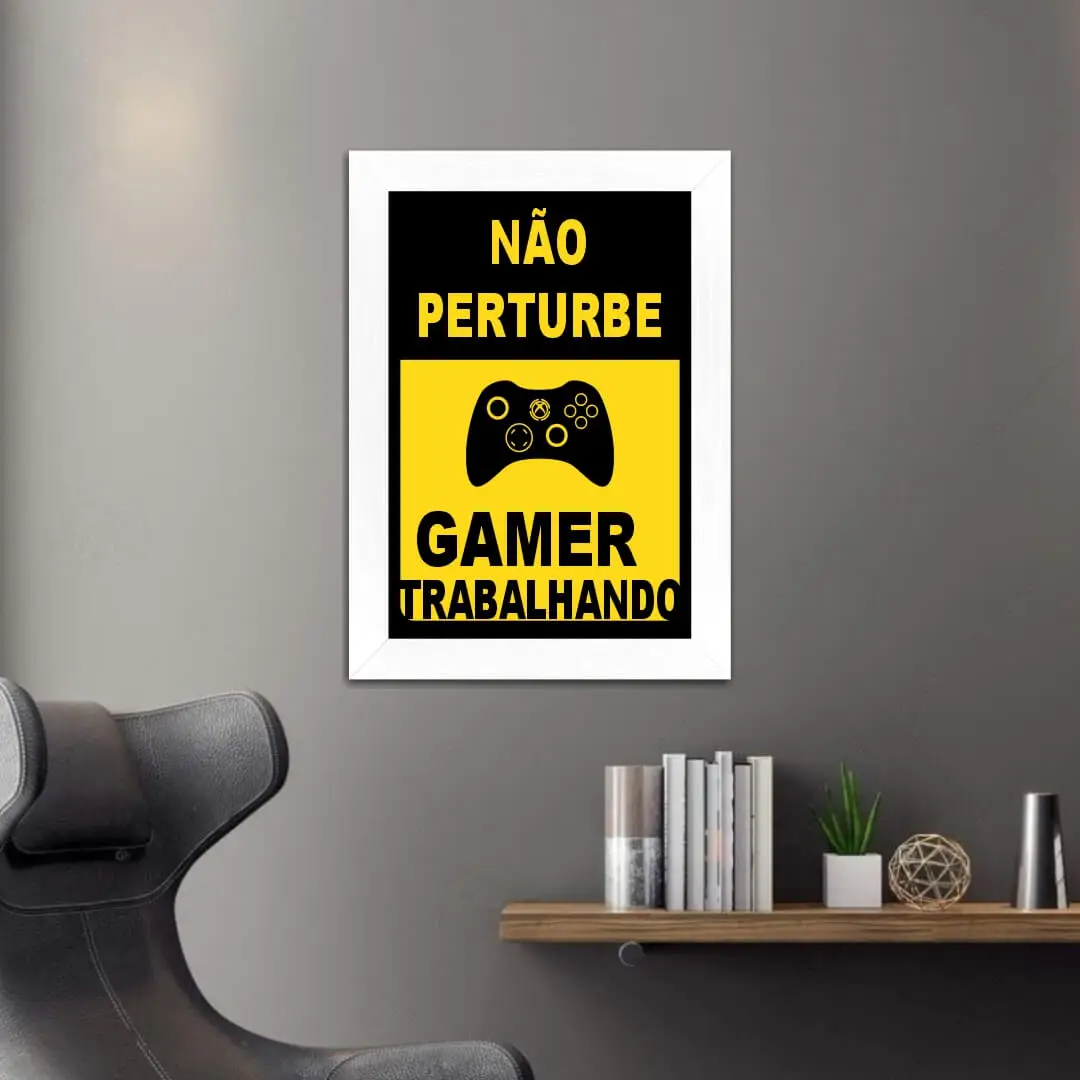 Quadro Decorativo Frase Não Pertube Gamer - Imagem 2
