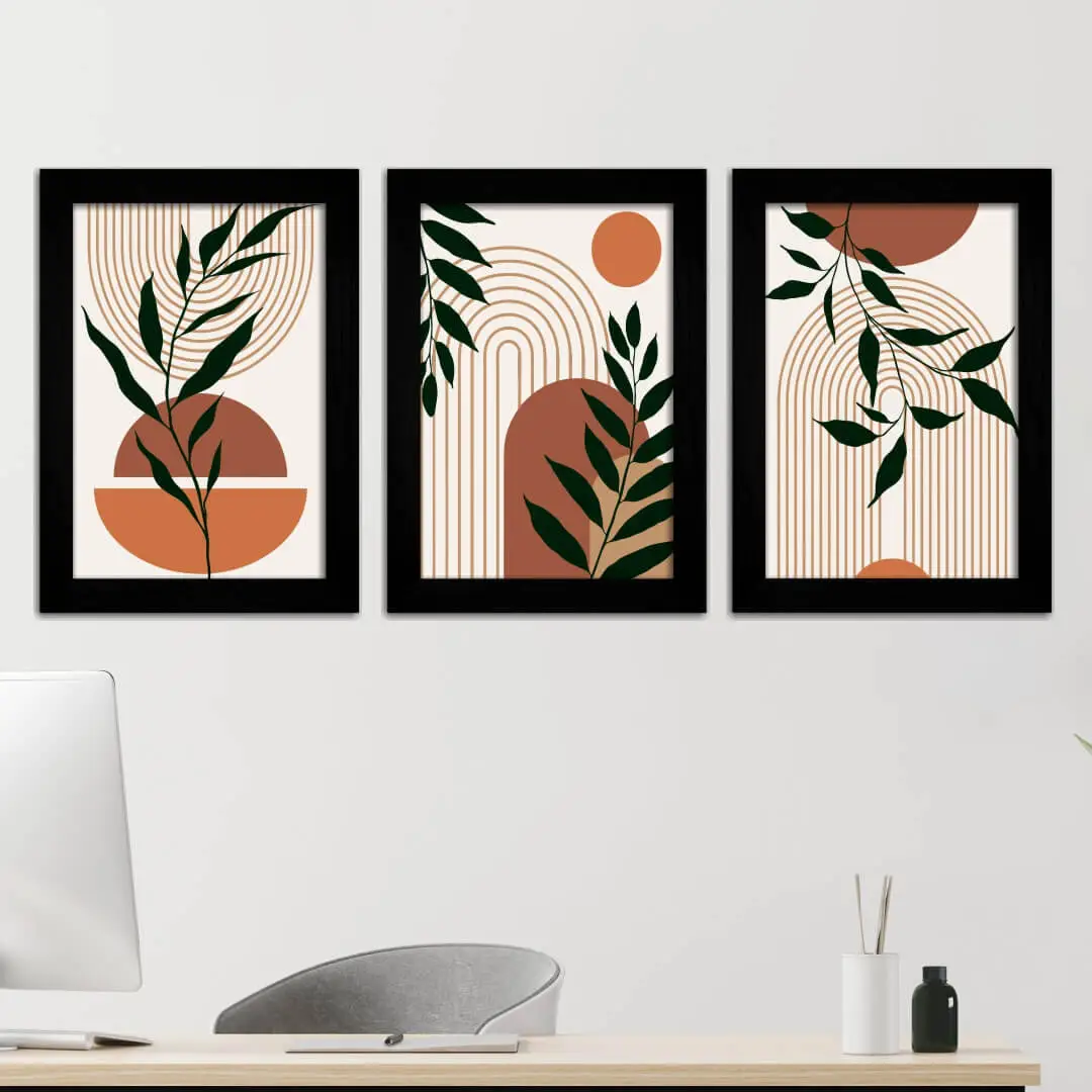 Kit 3 Quadros Boho Chic Flores - Imagem 2