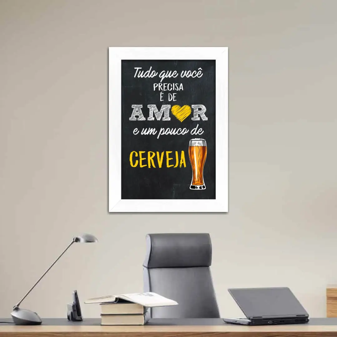 Quadro Decorativo Amor e Cerveja - Imagem 2