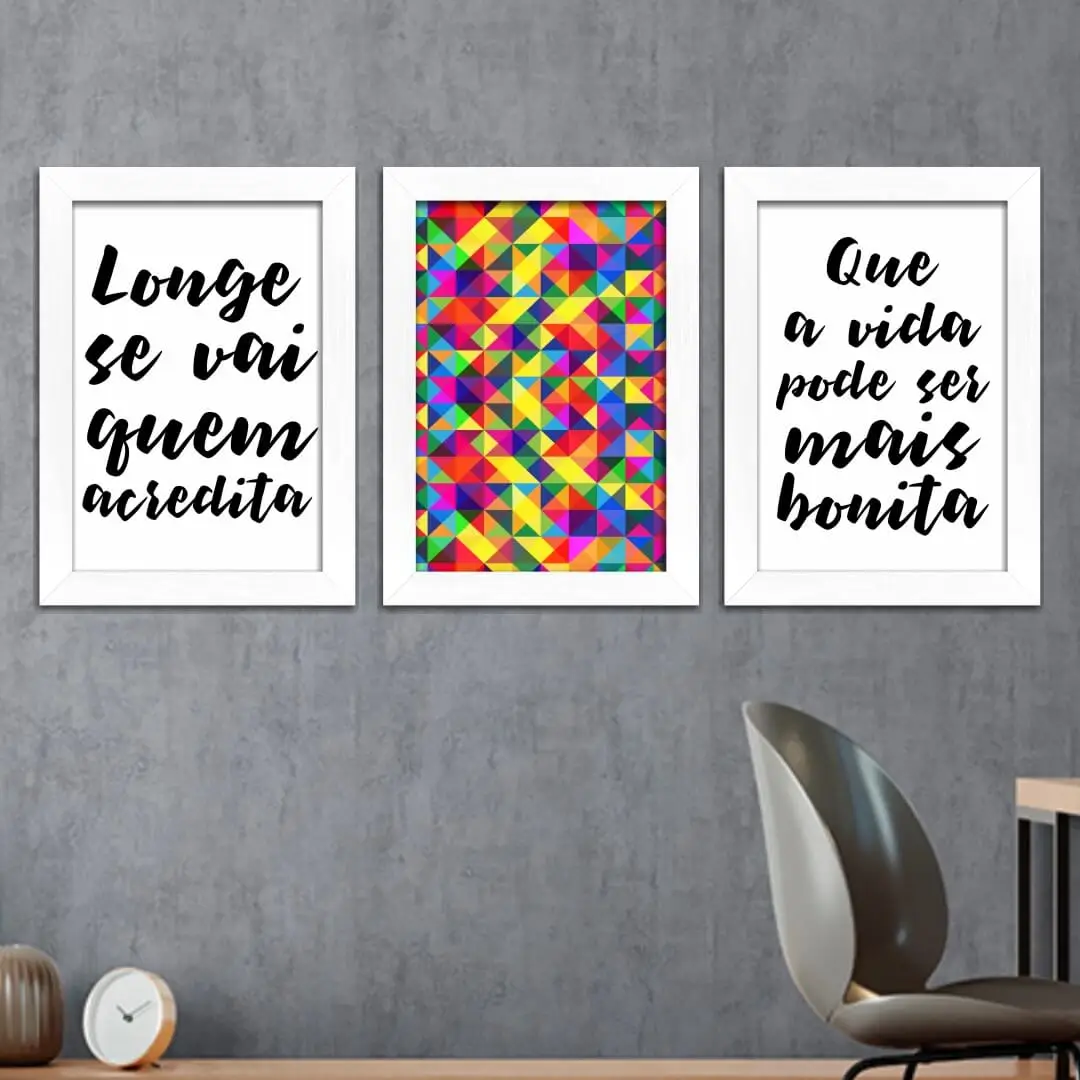 Kit 3 Quadros Fraase+Mosaico - Imagem 2