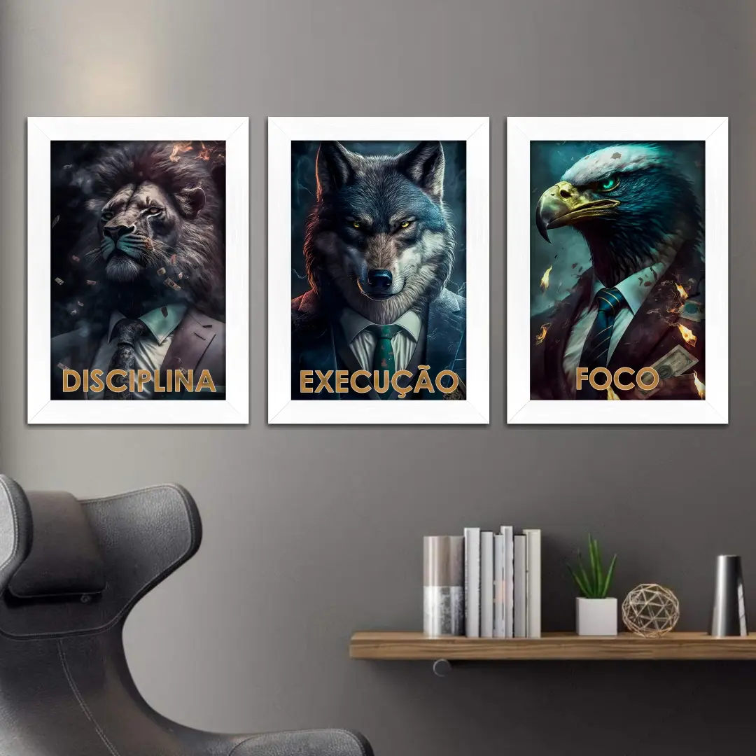 Kit 3 Quadros Disciplina Execução Foco - Imagem 2