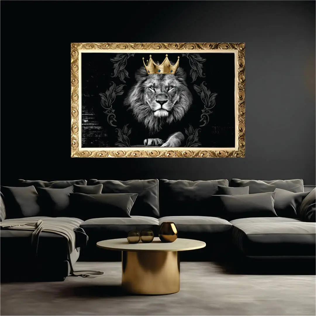 Quadro-Decorativo-Leão-Coroa-Modelo-Big's