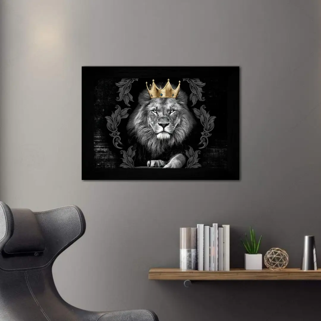 Quadro-Decorativo-Leão-Coroa