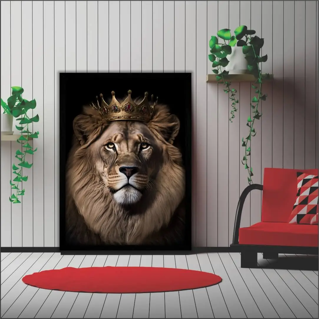 Quadro-Decorativo-Leão-Coroado-Modelo-Big's
