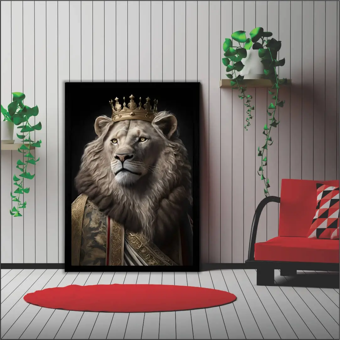 Quadro-Decorativo-Leão-Rei-Modelo-Big's