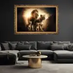 Quadro Decorativo Família de Leões - Modelo Big's