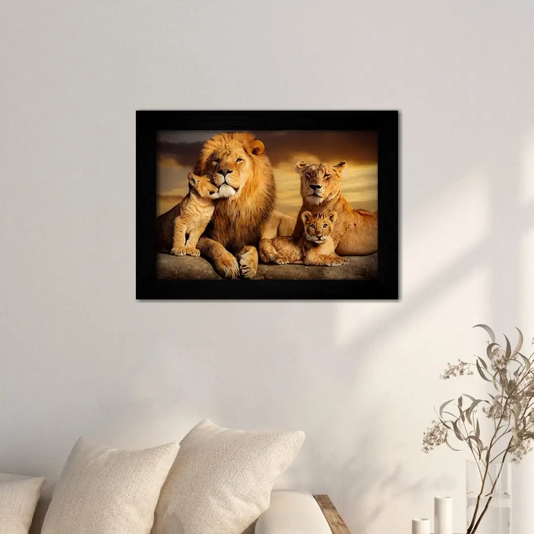 Quadro Decorativo - Família Leão Deitado - Imagem 1