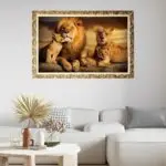 Quadro Decorativo Leão Família - Modelo Big's