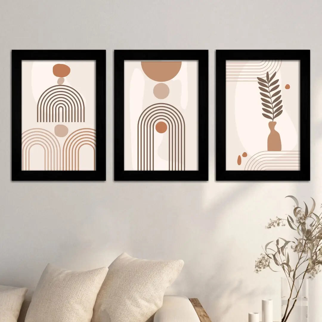 Kit 3 Quadros - Boho Chic Minimalista - Imagem 1