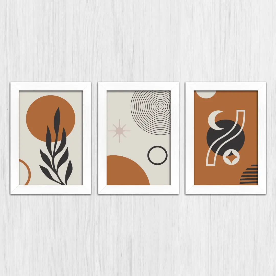 Kit 3 Quadros - Boho Chic Laranja - Imagem 4