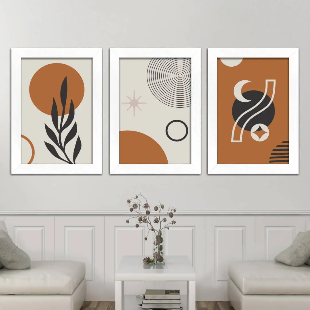 Kit 3 Quadros - Boho Chic Laranja - Imagem 2
