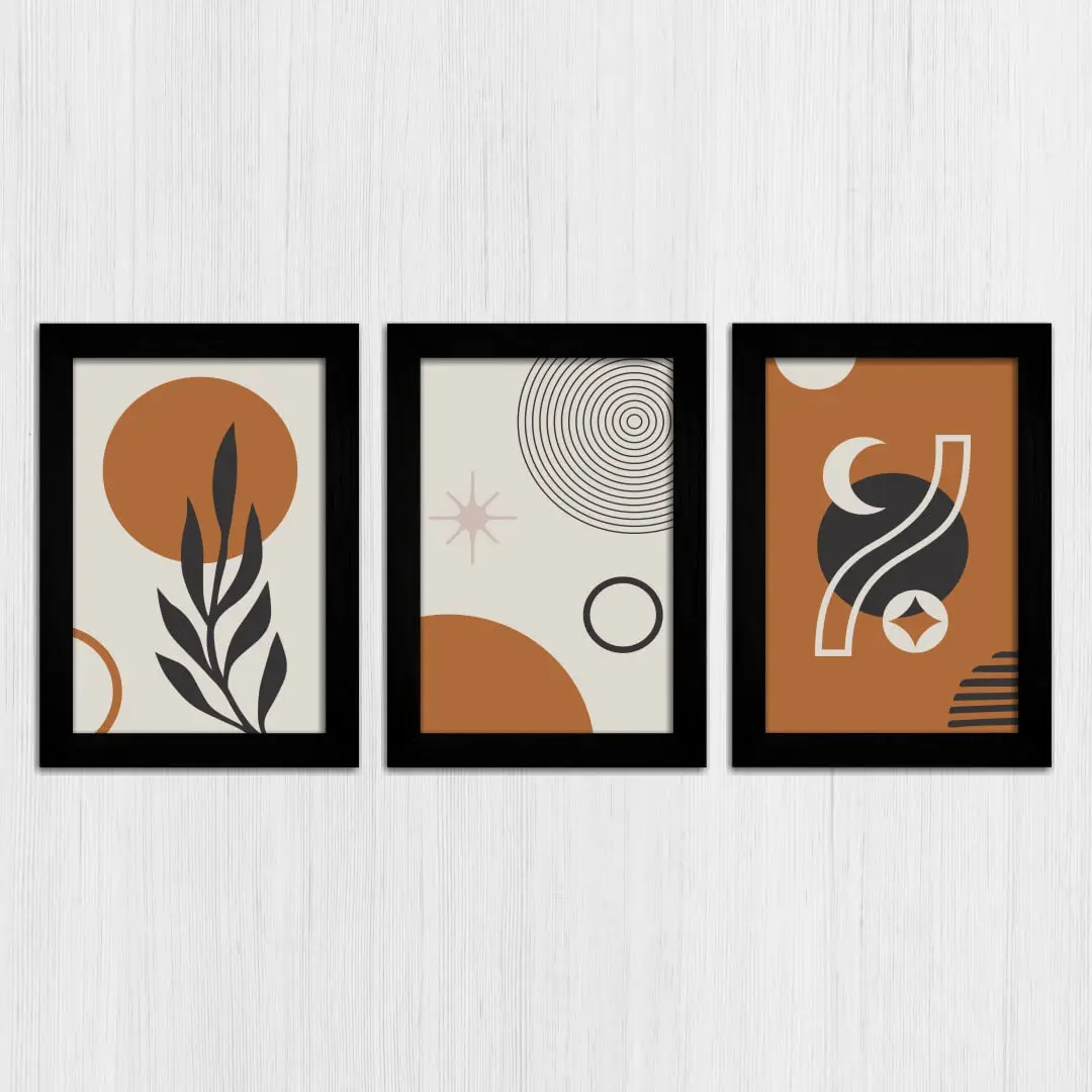 Kit 3 Quadros - Boho Chic Laranja - Imagem 3